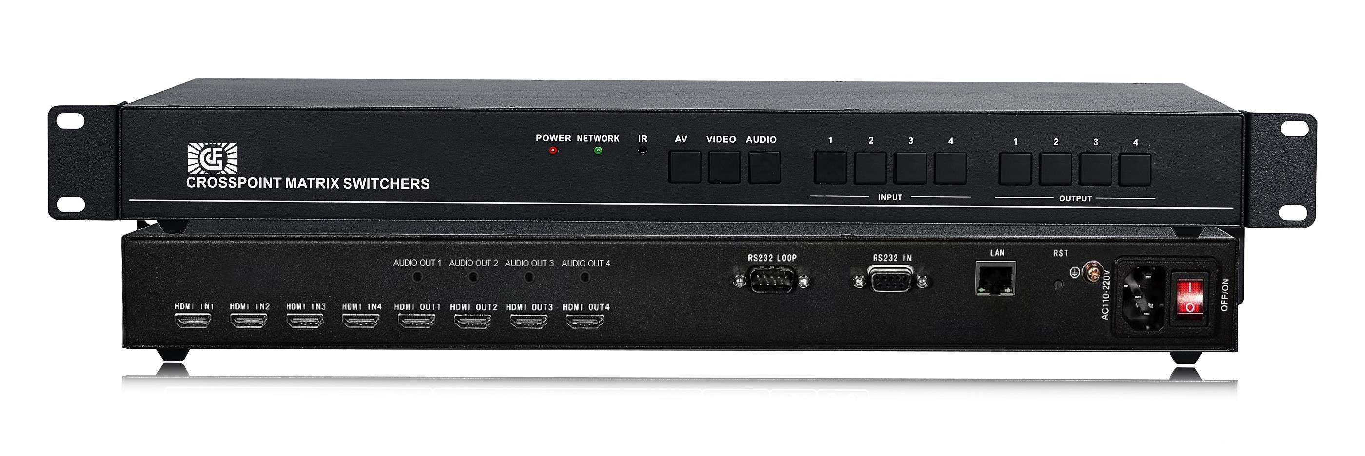 HDMI4进4出矩阵带音频分离