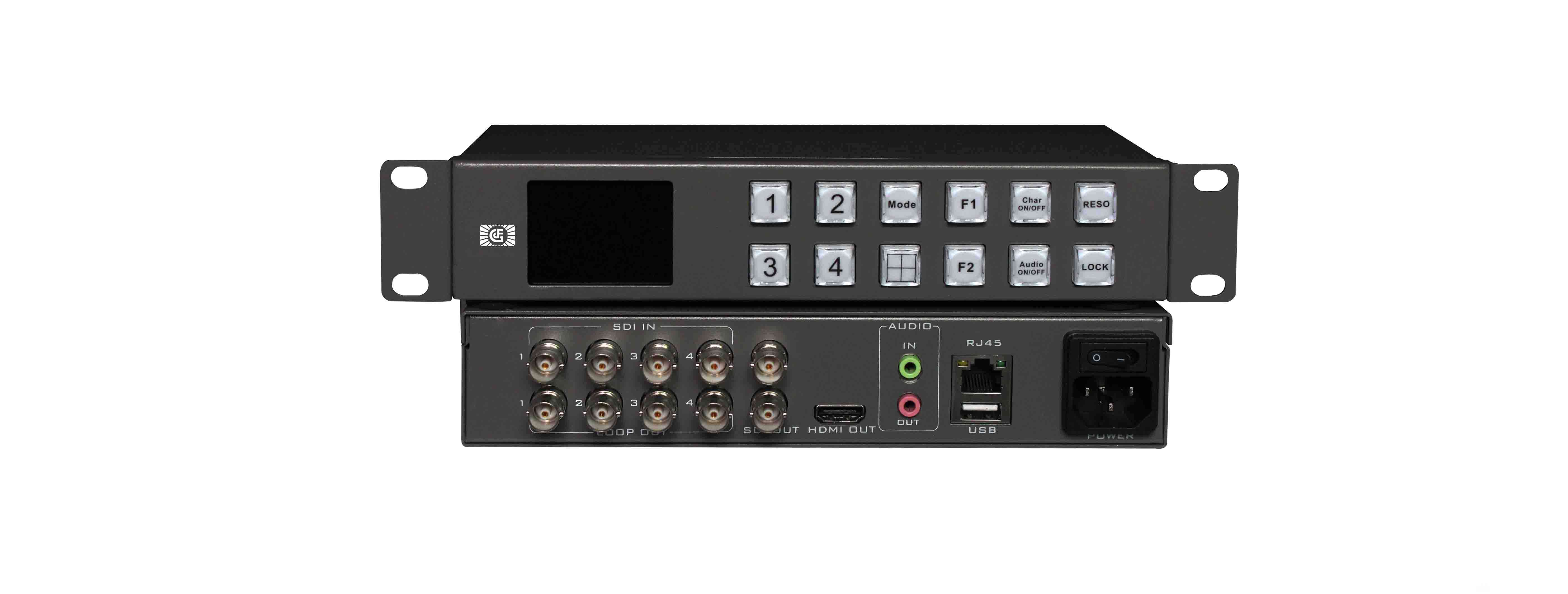 广电4路SDI画面高清分割切换矩阵多画面显示系统