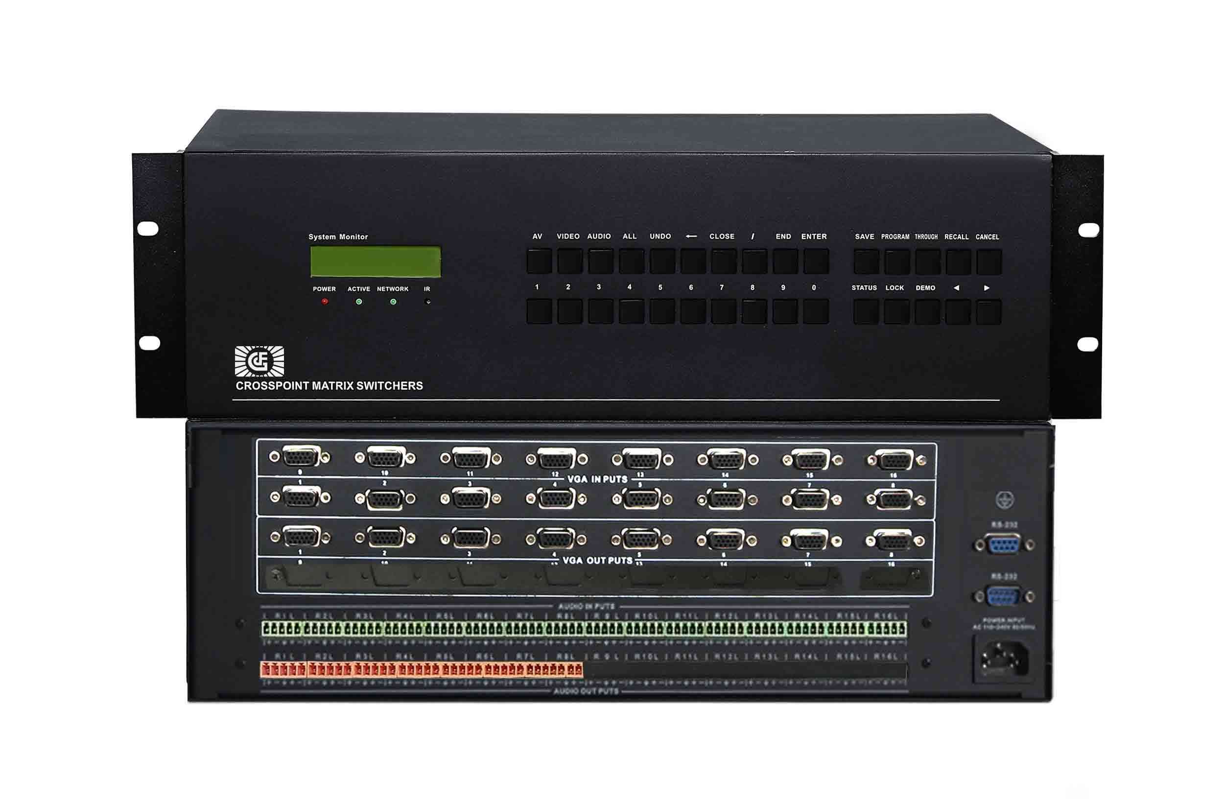 GEFFEN高清VGA矩阵16进8出16路音频输入输出