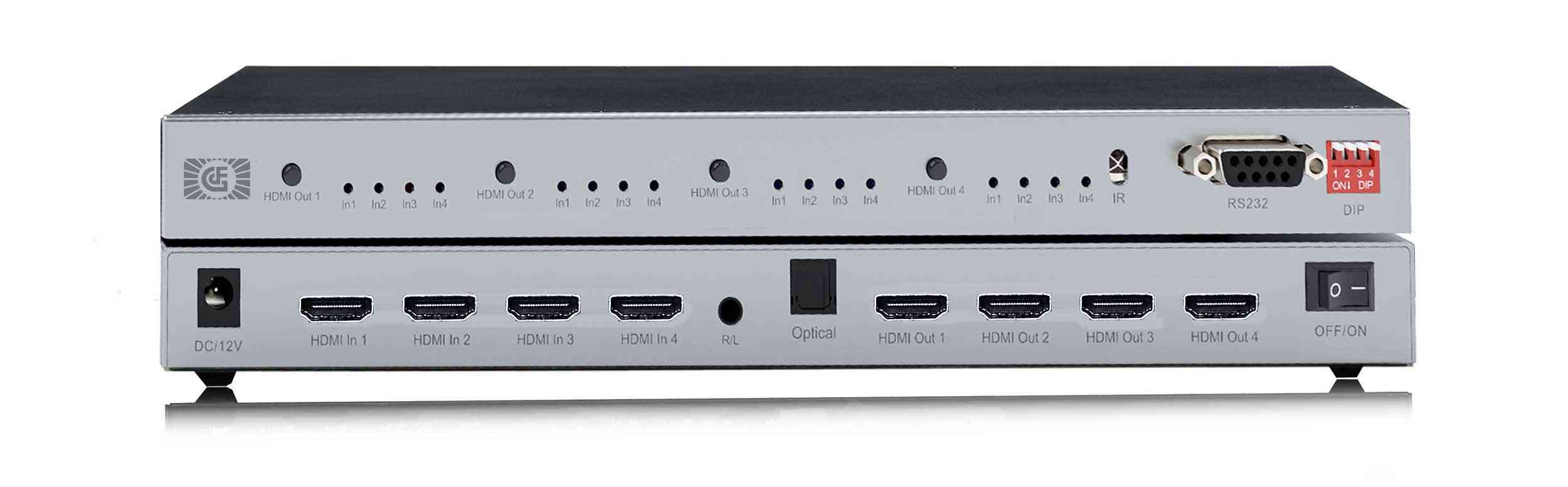 HDMI高清4进4出矩阵带音频分离 紧凑型